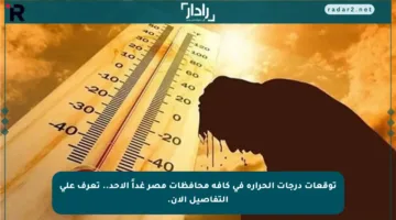 توقعات درجات الحرارة في كافة محافظات مصر غداً الأحد.. تعرف على التفاصيل الآن.